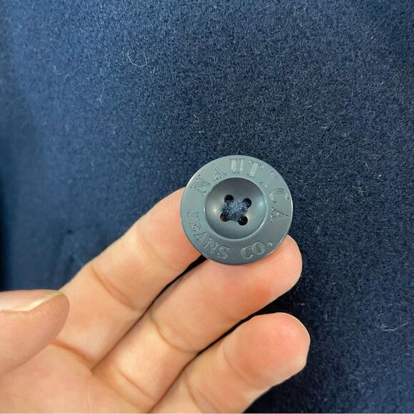 Nautica Jeans Wool Classic Double Breasted Peacoat Navy Blue Jacket  sz L/XL - Picture 12 of 16